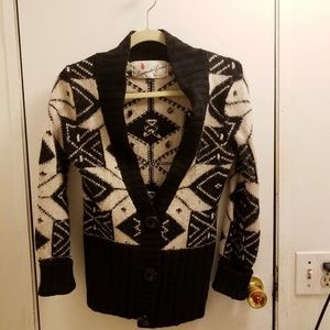 FINAL PRICE - Vintage Size S Blk/Wh Cardigan